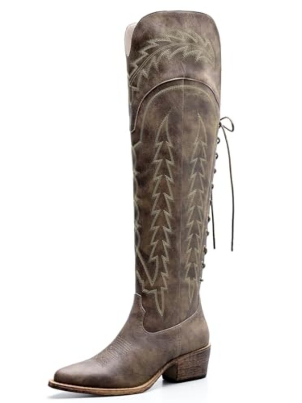 Women's Cowboy Western Fashion Over The Knee Thigh High Cowgirl Boots Low Heel